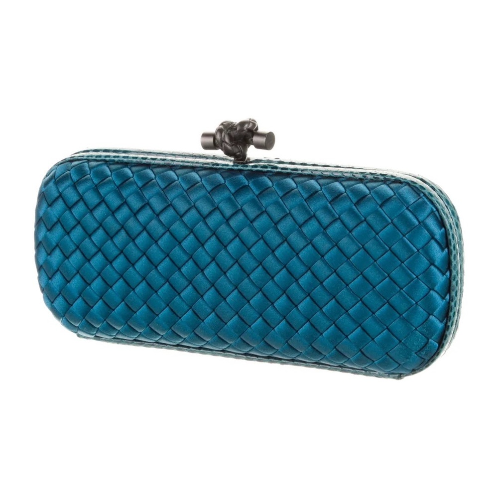 Ayers-Trimmed Satin Intrecciato Knot Clutch